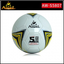 新款高档5号足球 欧威尔AW-S5807白色镜面儿童充气足球